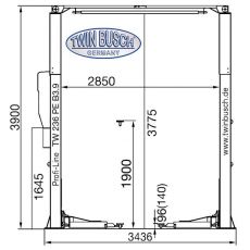 Elevator cu 2 coloane - 3,6 T - traversa pe sus - TW 236 PE B3.9