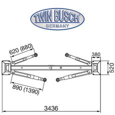 Elevator cu 2 coloane - 3,6 T - traversa pe sus - TW 236 PE B3.9